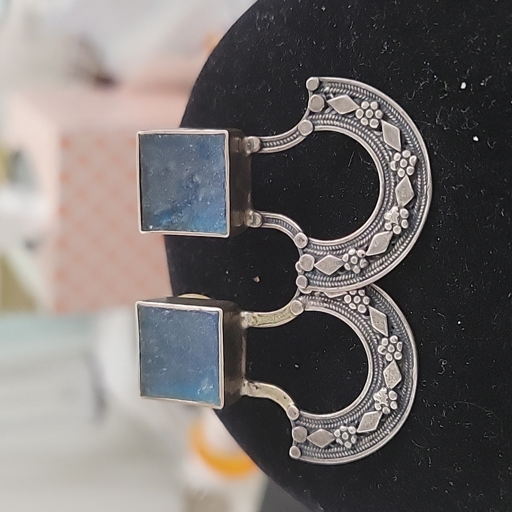 Vintage stone and marcasite earrings